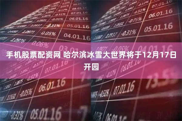 手机股票配资网 哈尔滨冰雪大世界将于12月17日开园